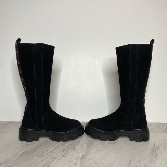 Farm Rio Lug Sole Black Tall Boot 6 - Picture 6 of 16